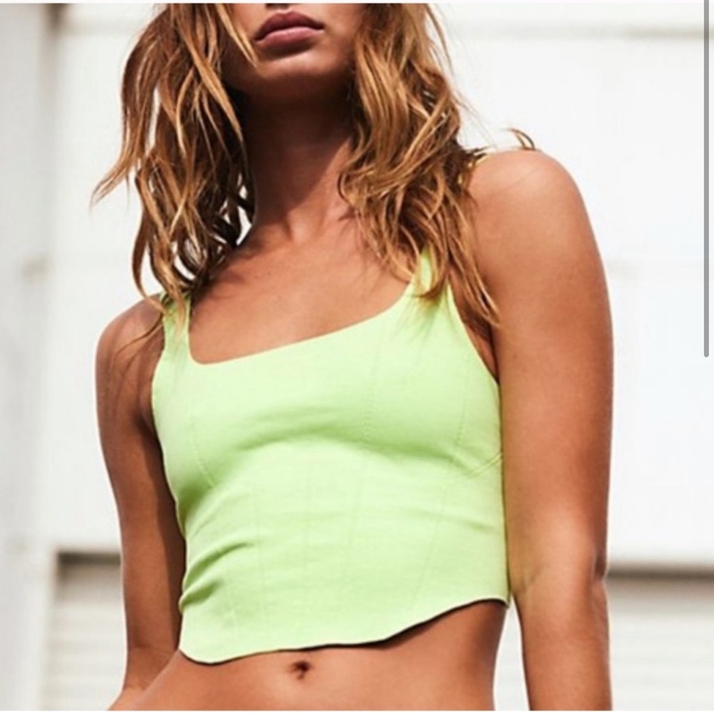 Free People Strong Core Corset Crop Neon